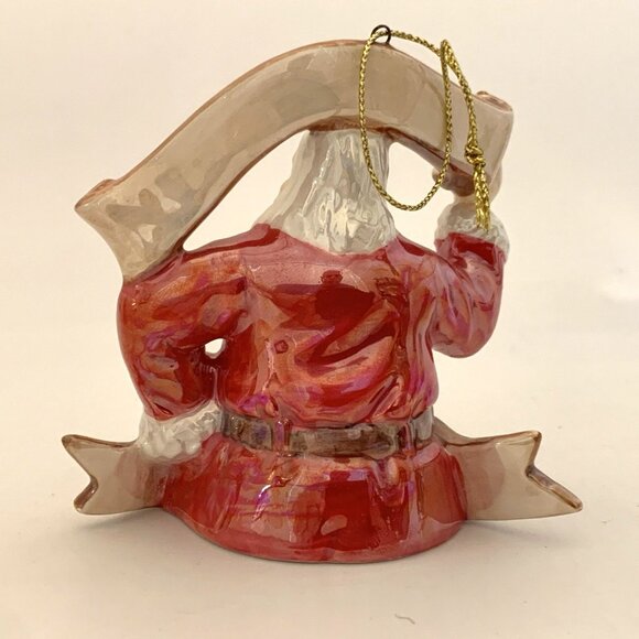 4 Coca-Cola Pearlescent Porcelain Xmas Ornaments 3 Santa 1 Polar Bear Vintage - Picture 6 of 15